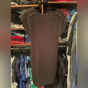 rachel roy cap sleeve semi formal sheath dress in black